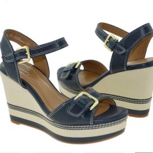 Clarks Leather Wedge Sandals